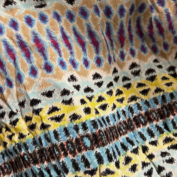 Lush Tunic Tank Taupe‎ Top Multicolor Print Size S Spaghetti Strap - Picture 8 of 8